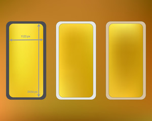 Mesh, gold colored phone backgrounds kit.