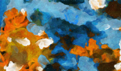Abstract impressionism watercolor background. Colorful texture. Oil painting style.