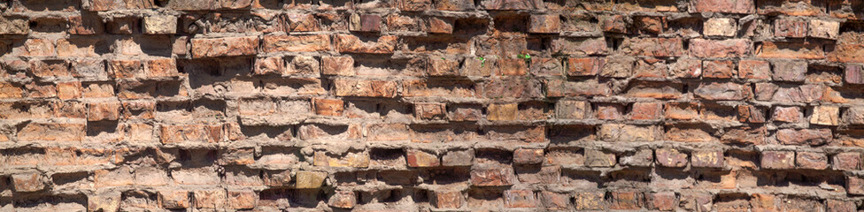 The texture of an old brick wall