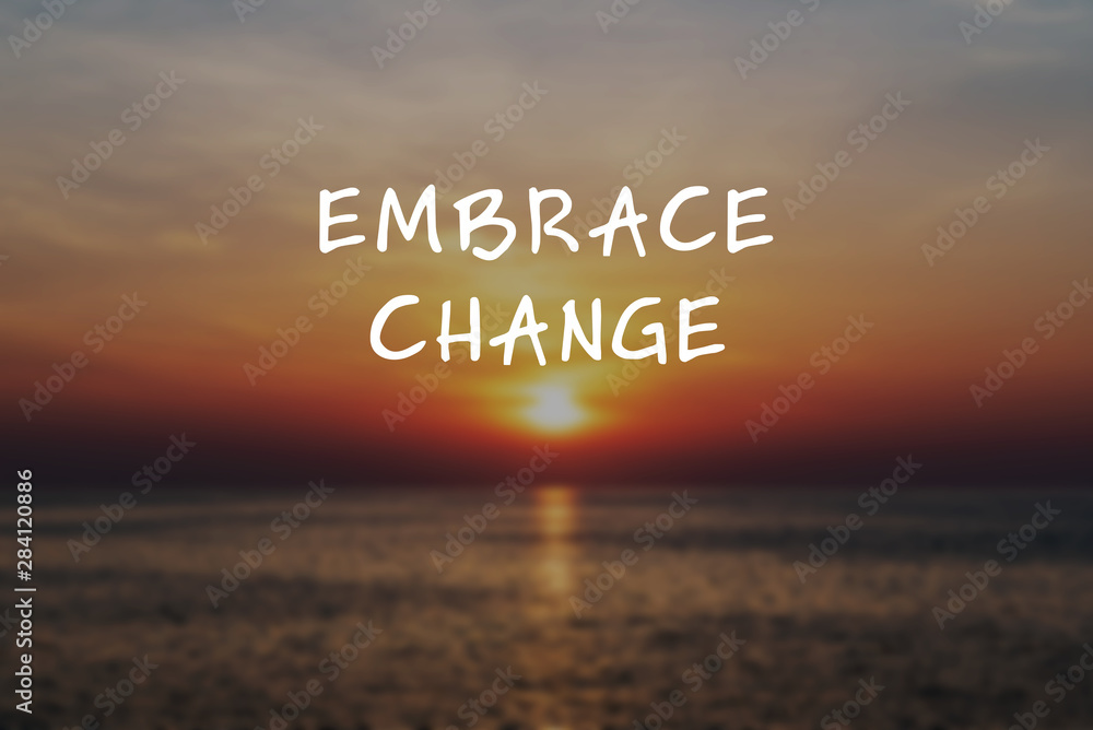 Wall mural motivational and inspirational quote - embrace change.