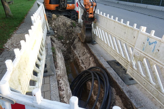 Baustelle mit Bagger