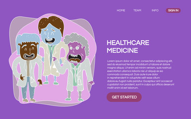 web page design templates for hospital. hand drawing abstract illustration concepts for website and mobile website development