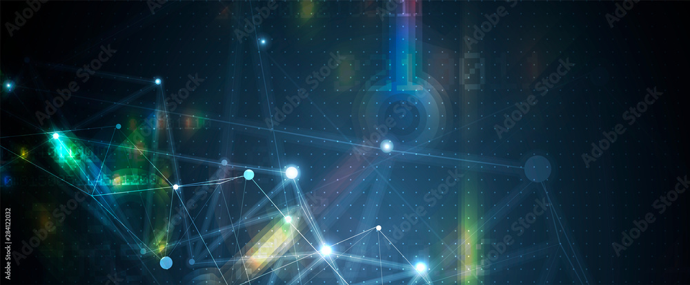 Aufkleber technology data background, idea of global business solution