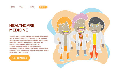 web page design templates for hospital. hand drawing abstract illustration concepts for website and mobile website development