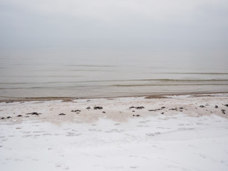 Cape Kolka beach in Latvia during winter time