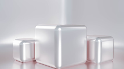 Beautiful, elegant background with a pedestal and a showcase. 3d illustration, 3d ..rendering.