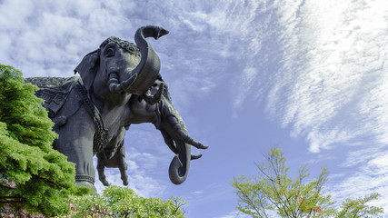 Three heads elephant statue in Thailand