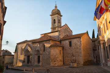 Fototapeta na wymiar San Francesco's church in San Quirico d'Orcia, Tuscany, Italy