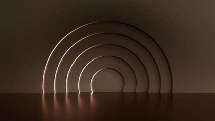 Obraz premium Beautiful, elegant background with a pedestal and a showcase. 3d illustration, 3d ..rendering.