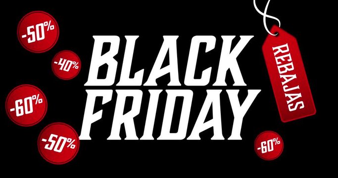 black friday sales animation black and red
