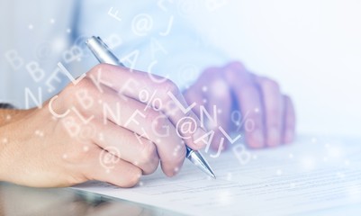 Businessman is signing a contract, business contract details