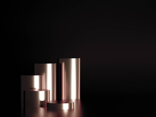 Beautiful, elegant background with a pedestal and a showcase. 3d illustration, 3d ..rendering.