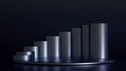 Beautiful, elegant background with a pedestal and a showcase. 3d illustration, 3d ..rendering.