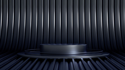 Beautiful, elegant background with a pedestal and a showcase. 3d illustration, 3d ..rendering.