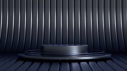 Beautiful, elegant background with a pedestal and a showcase. 3d illustration, 3d ..rendering.