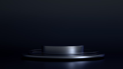 Beautiful, elegant background with a pedestal and a showcase. 3d illustration, 3d ..rendering.