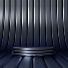 Beautiful, elegant background with a pedestal and a showcase. 3d illustration, 3d ..rendering.