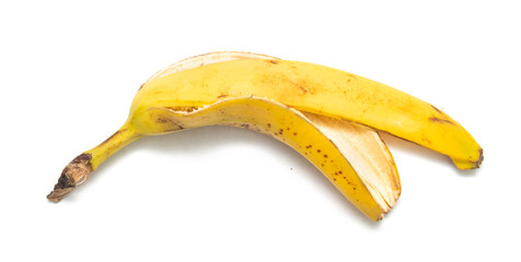 banana peel on a white background, isolate - Powered by Adobe