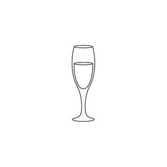 A glass of champagne icon for holiday