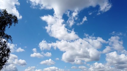 Blue sky time lapse.Clouds on sky, timelapse video.