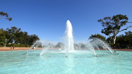 Fountain in Balboa Park in San Diego in 4K
