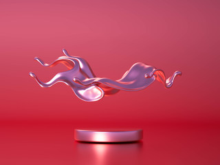 Beautiful, elegant background with a pedestal and a showcase. 3d illustration, 3d ..rendering.