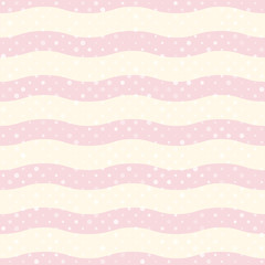 Seamless repeat striped pink waves pattern. Retro pastel pattern. EPS 10