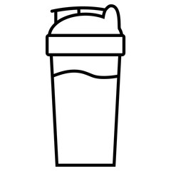 Fitness shaker line icon, logo isolated on white background
