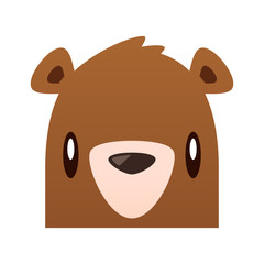 Cute bear face vector isolated illustration