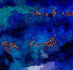 Oil painting style texture background. Hand drawn abstraction on canvas. Multicolor spots. Acrylic fine art.