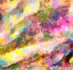 Papier Peint photo autocollant Mélange de couleurs Fond de texture de style peinture à l& 39 huile. Abstraction dessinée à la main sur toile. Taches multicolores. Beaux-arts acryliques.