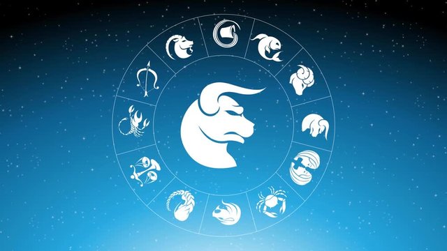 Animation of White Taurus Zodiac Sign