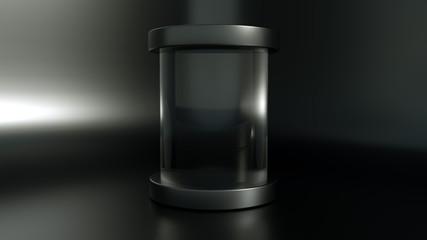 Beautiful, elegant background with a pedestal and a showcase. 3d illustration, 3d ..rendering.