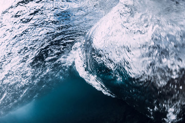 Breaking wave in underwater. Ocean element in underwater