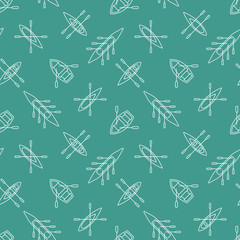Fototapeta premium Boats silhouettes seamless pattern