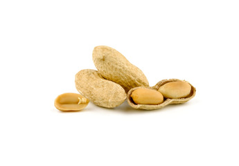 clean peanut on white background