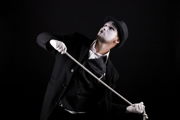 mime shows theatrical emotions