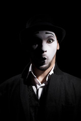 mime shows theatrical emotions
