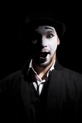 mime shows theatrical emotions