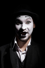 mime shows theatrical emotions