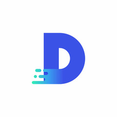 Modern Vector Logo Letter D. D Letter Design Vector In Blue Green Gradient