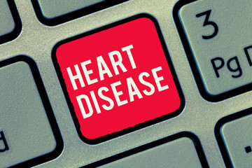 Word writing text Heart Disease. Business concept for Heart disorder Conditions that involve...