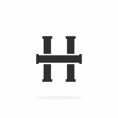 Fototapeta premium Plumbing Pipe Vector Letter H. H Plumbing Design Vector