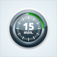 15 Minute Timer Clock button illustration