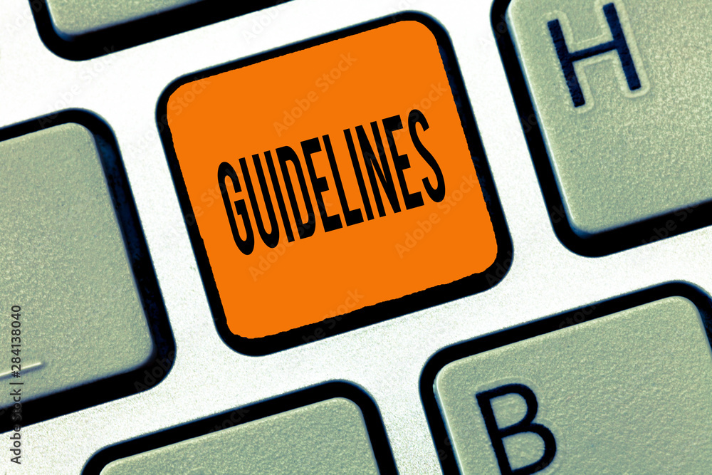 Poster conceptual hand writing showing guidelines. business photo text general rule principle piece of advi