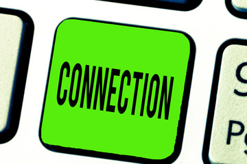 Text sign showing Connection. Conceptual photo Relation Association Causal Logical relation Sequence Networking.