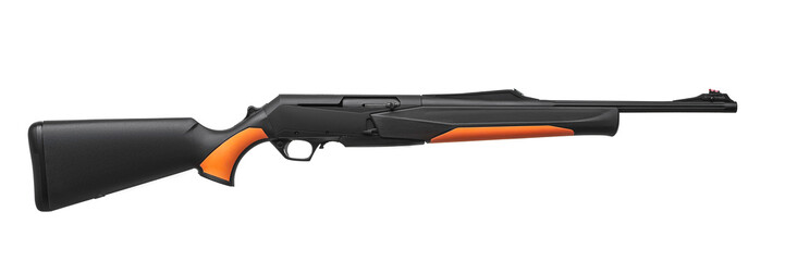 modern semi-automatic hunting rifle isolated on white