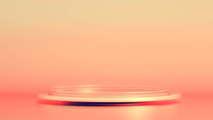 Beautiful, elegant background with a pedestal and a showcase. 3d illustration, 3d ..rendering.