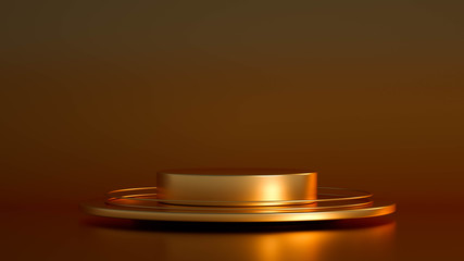 Beautiful, elegant background with a pedestal and a showcase. 3d illustration, 3d ..rendering.