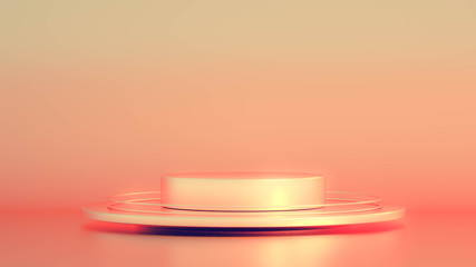 Beautiful, elegant background with a pedestal and a showcase. 3d illustration, 3d ..rendering.